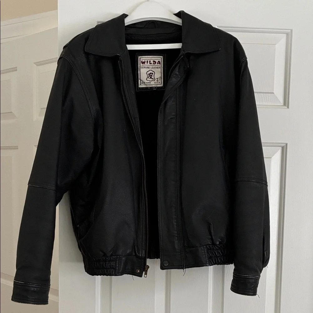 🆕 New Listing! Vintage Wilda Men's Classic Black Bomber Jacket SZ S